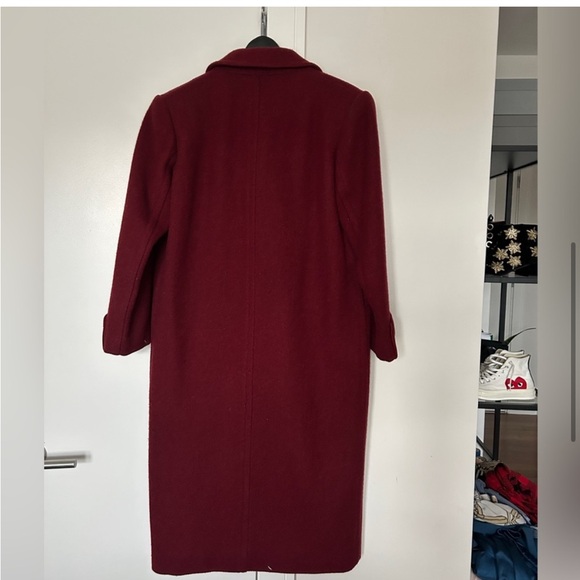 Calvin Klein Vintage Maroon Wool Double-breasted Coat 12. - Picture 7 of 11